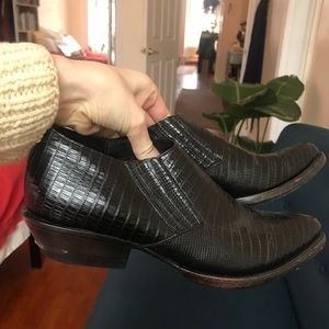 ASH western black croc booties